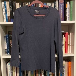 Blue Waffled Long Sleeve Top